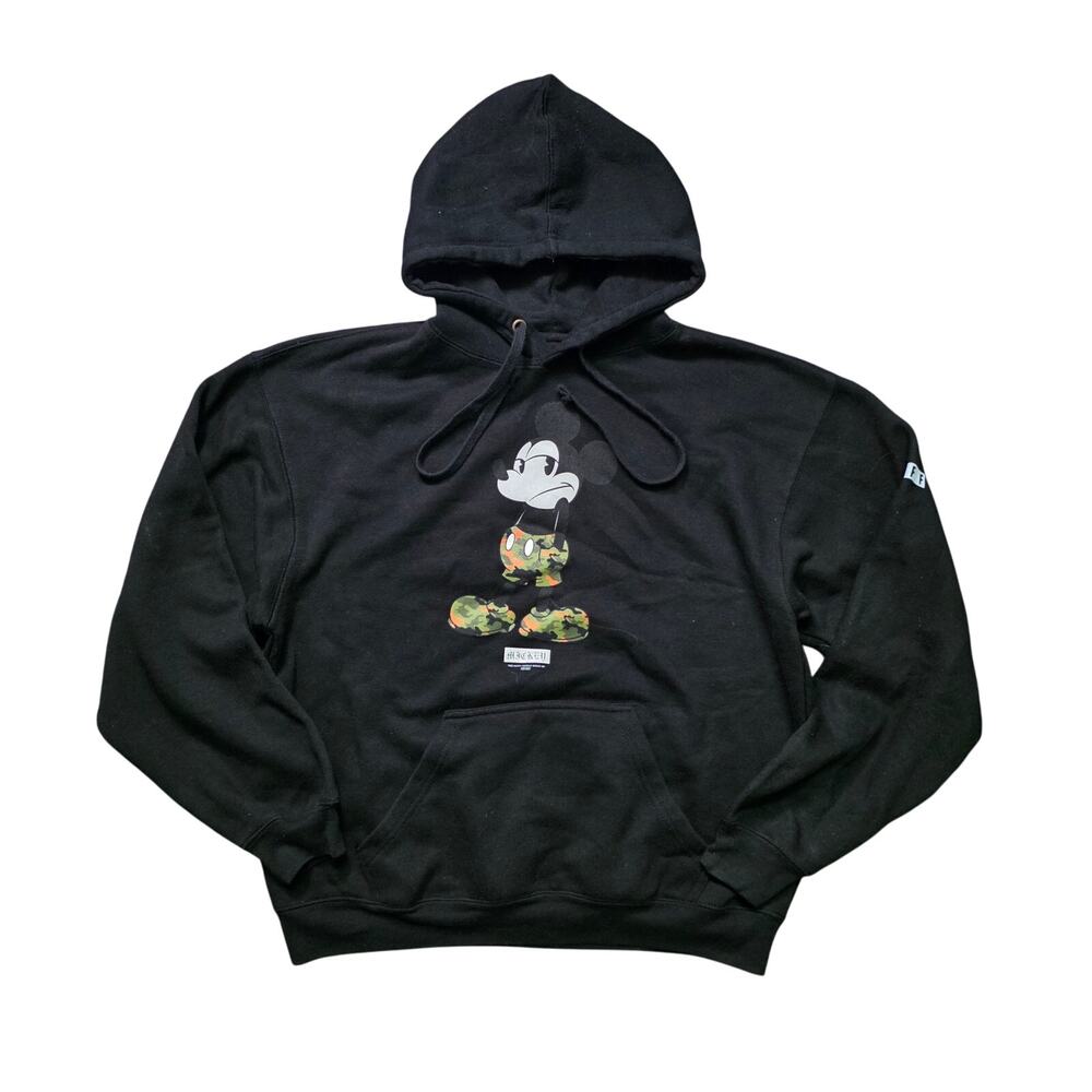 Neff x Disney Mickey Mouse Hoodie Men’s Medium Black Camo Pullover Sweatshirt